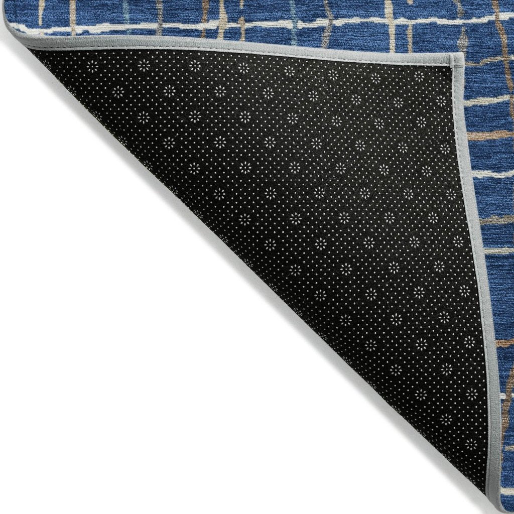 LOOMLAN Rugs Calista Blue Washable Indoor-Outdoor Rug