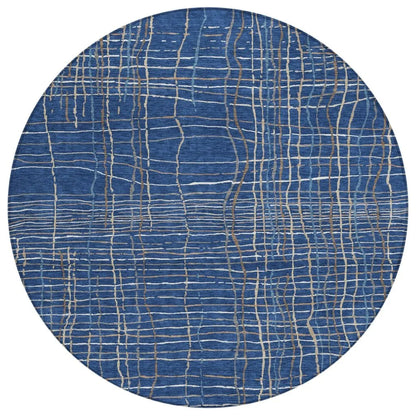 LOOMLAN Rugs Calista Blue Washable Indoor-Outdoor Rug