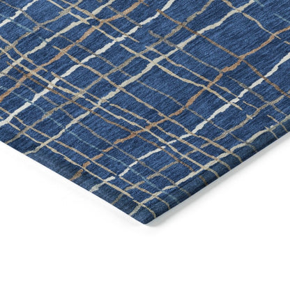 LOOMLAN Rugs Calista Blue Washable Indoor-Outdoor Rug