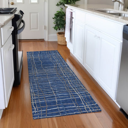 LOOMLAN Rugs Calista Blue Washable Indoor-Outdoor Rug