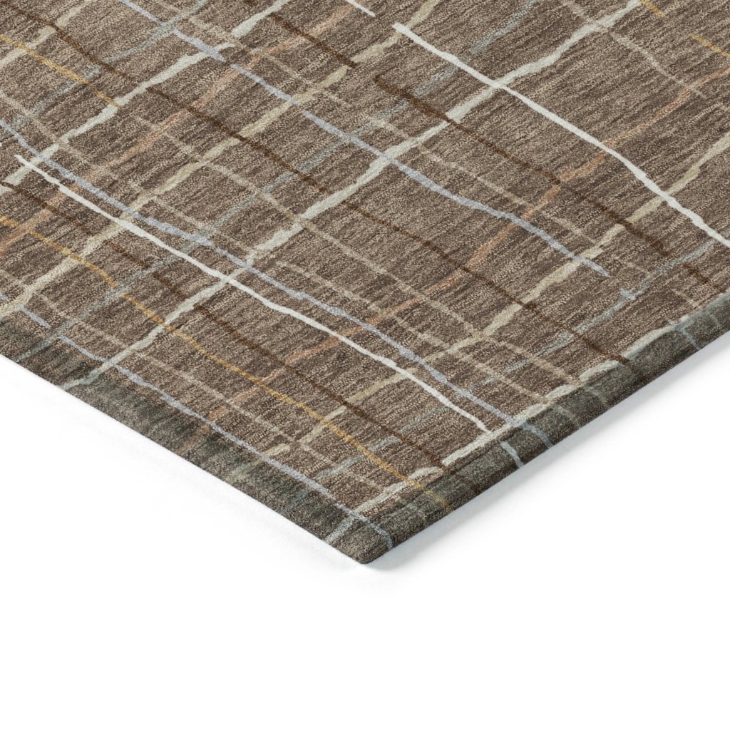 LOOMLAN Rugs Calista Brown Washable Indoor-Outdoor Rug