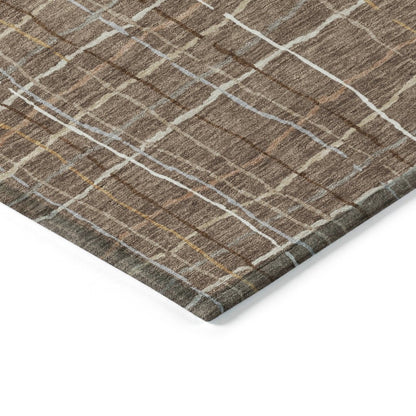 LOOMLAN Rugs Calista Brown Washable Indoor-Outdoor Rug