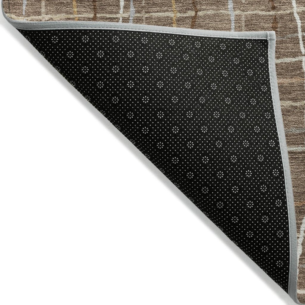 LOOMLAN Rugs Calista Brown Washable Indoor-Outdoor Rug