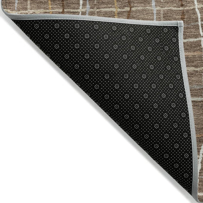 LOOMLAN Rugs Calista Brown Washable Indoor-Outdoor Rug