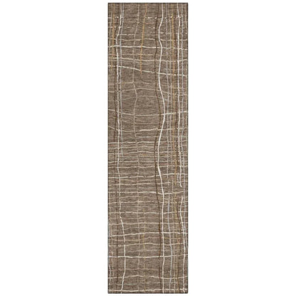 LOOMLAN Rugs Calista Brown Washable Indoor-Outdoor Rug