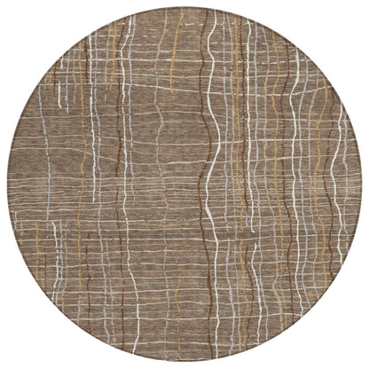 LOOMLAN Rugs Calista Brown Washable Indoor-Outdoor Rug