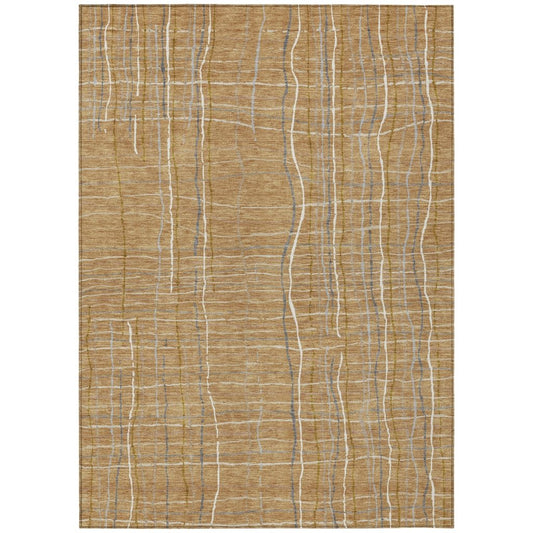 LOOMLAN Rugs Calista Gold Washable Indoor-Outdoor Rug