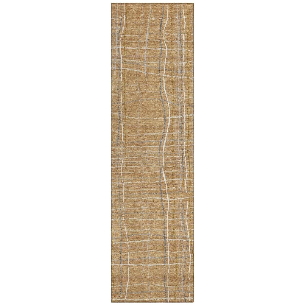LOOMLAN Rugs Calista Gold Washable Indoor-Outdoor Rug