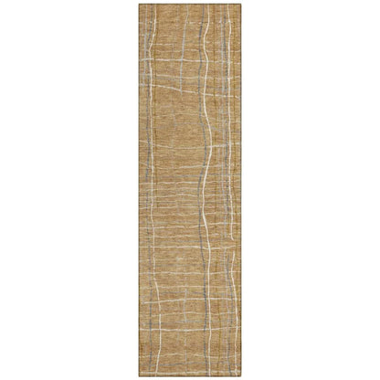 LOOMLAN Rugs Calista Gold Washable Indoor-Outdoor Rug