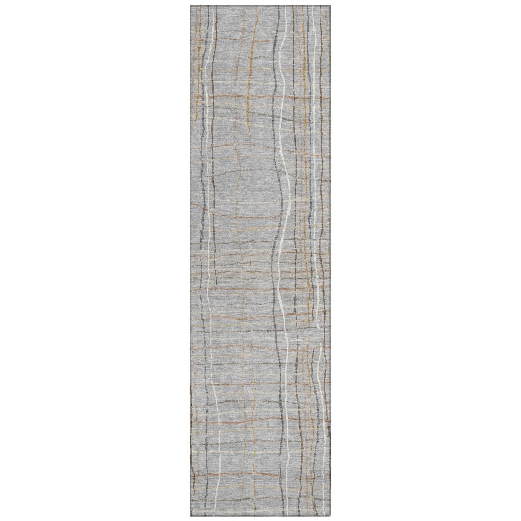 LOOMLAN Rugs Calista Gray Washable Indoor-Outdoor Rug