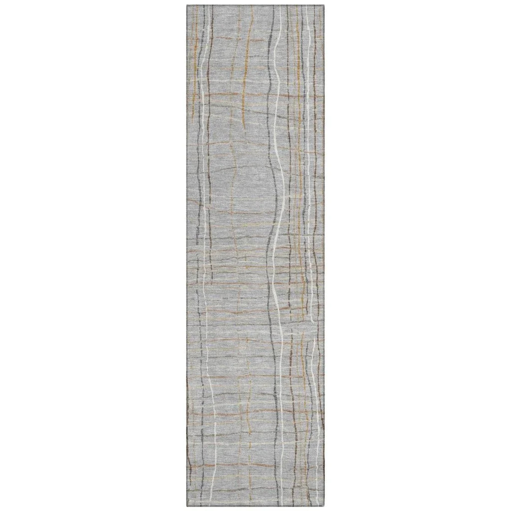 LOOMLAN Rugs Calista Gray Washable Indoor-Outdoor Rug