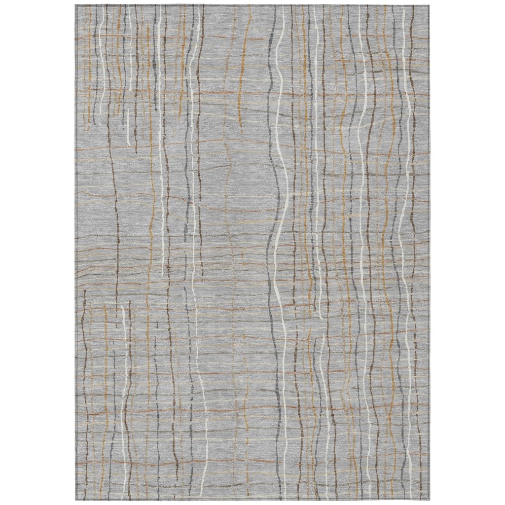 LOOMLAN Rugs Calista Gray Washable Indoor-Outdoor Rug