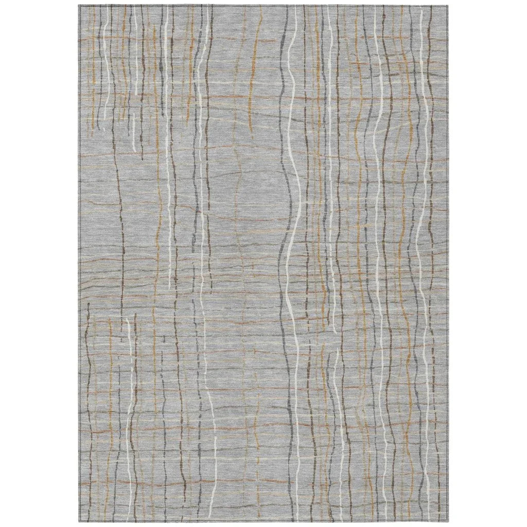 LOOMLAN Rugs Calista Gray Washable Indoor-Outdoor Rug