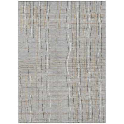 LOOMLAN Rugs Calista Gray Washable Indoor-Outdoor Rug