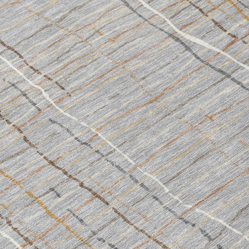 LOOMLAN Rugs Calista Gray Washable Indoor-Outdoor Rug
