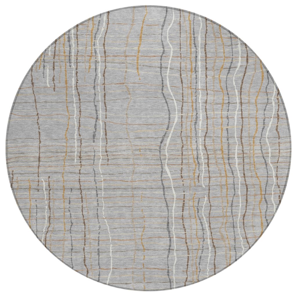 LOOMLAN Rugs Calista Gray Washable Indoor-Outdoor Rug