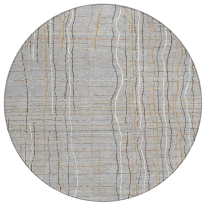 LOOMLAN Rugs Calista Gray Washable Indoor-Outdoor Rug