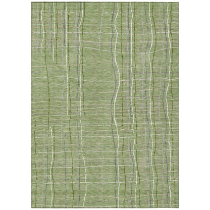 LOOMLAN Rugs Calista Green Washable Indoor-Outdoor Rug