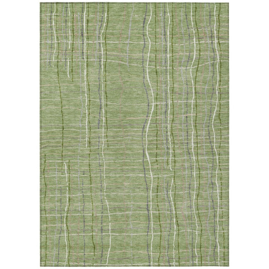 LOOMLAN Rugs Calista Green Washable Indoor-Outdoor Rug