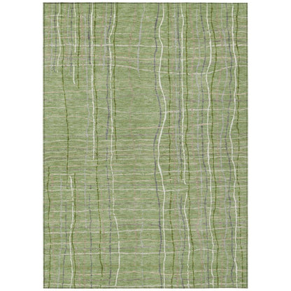 LOOMLAN Rugs Calista Green Washable Indoor-Outdoor Rug