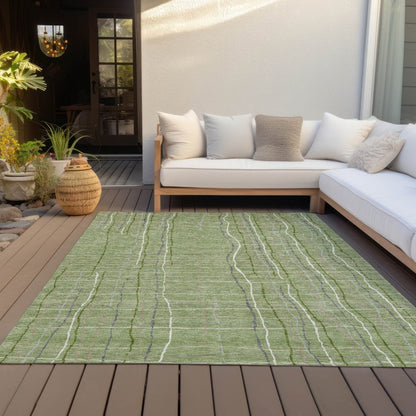 LOOMLAN Rugs Calista Green Washable Indoor-Outdoor Rug