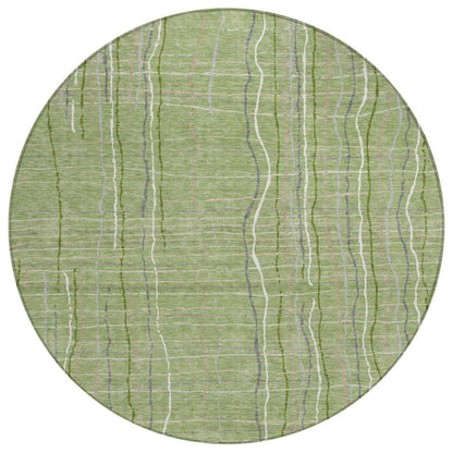LOOMLAN Rugs Calista Green Washable Indoor-Outdoor Rug