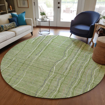 LOOMLAN Rugs Calista Green Washable Indoor-Outdoor Rug