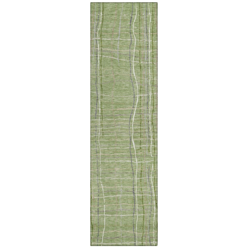 LOOMLAN Rugs Calista Green Washable Indoor-Outdoor Rug