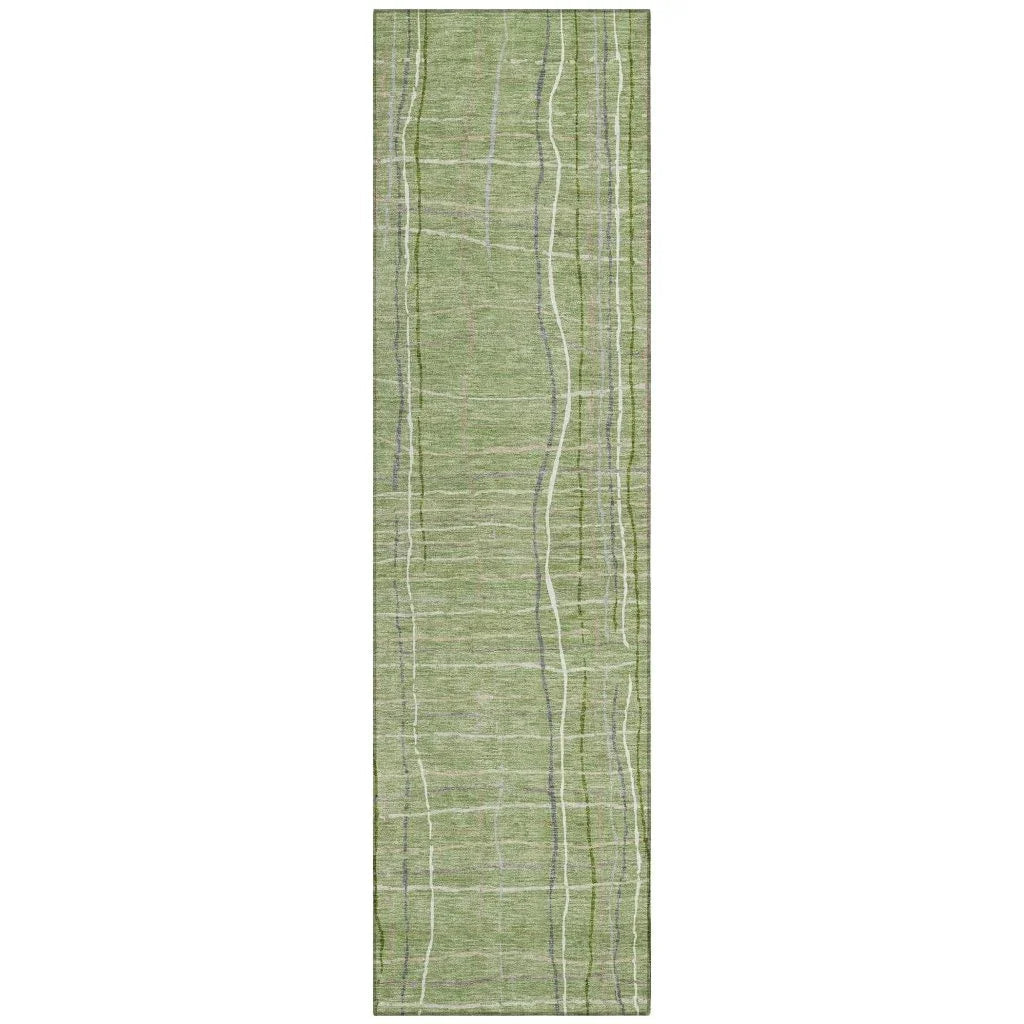 LOOMLAN Rugs Calista Green Washable Indoor-Outdoor Rug