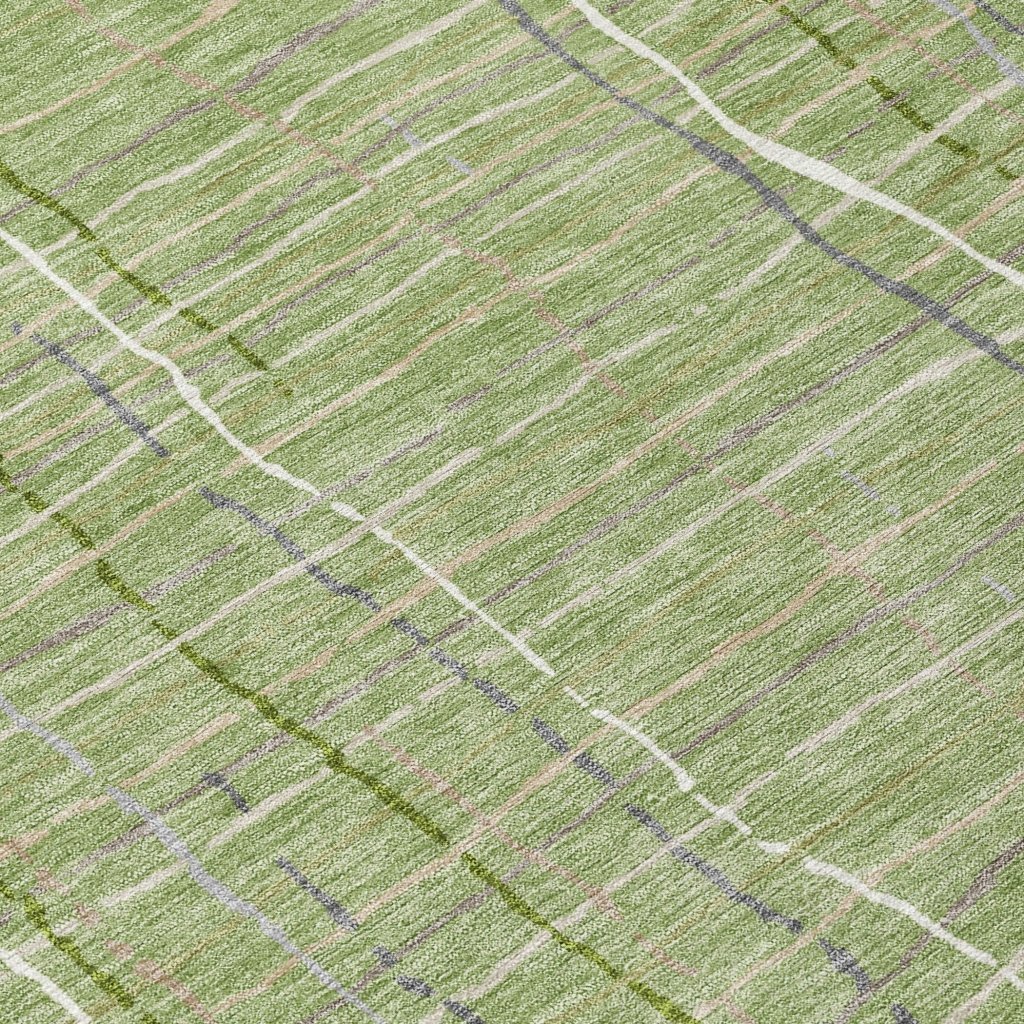 LOOMLAN Rugs Calista Green Washable Indoor-Outdoor Rug