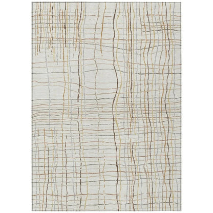 LOOMLAN Rugs Calista Ivory Washable Indoor-Outdoor Rug