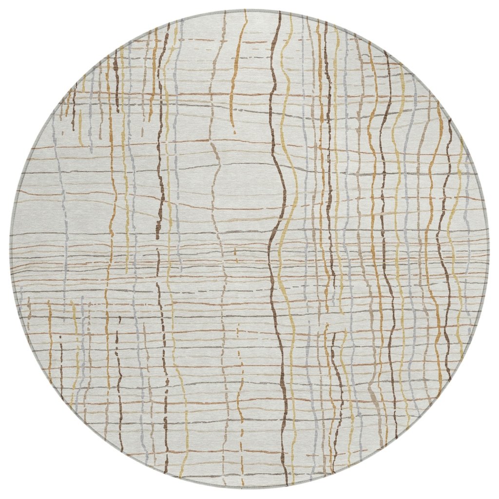 LOOMLAN Rugs Calista Ivory Washable Indoor-Outdoor Rug