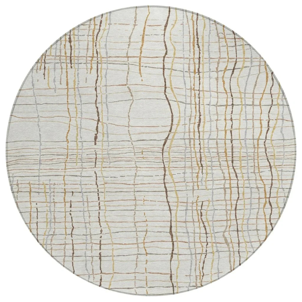 LOOMLAN Rugs Calista Ivory Washable Indoor-Outdoor Rug