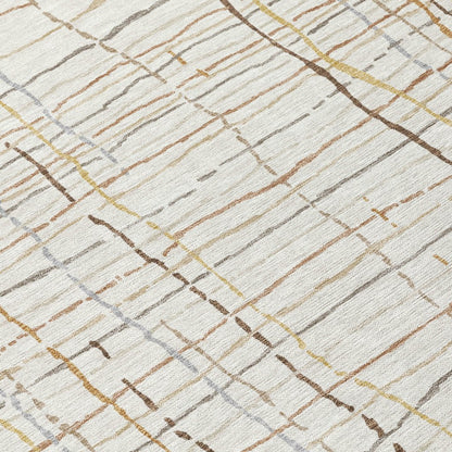 LOOMLAN Rugs Calista Ivory Washable Indoor-Outdoor Rug