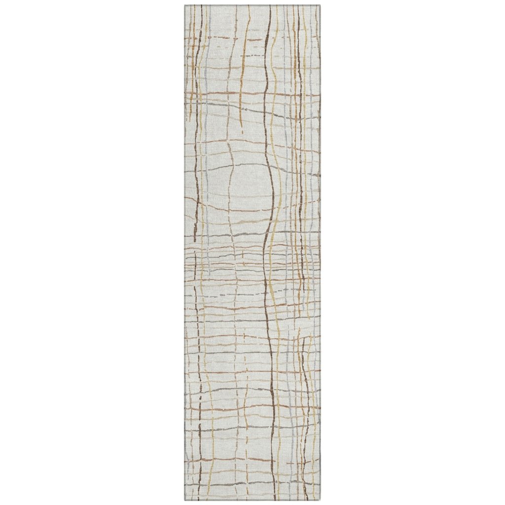 LOOMLAN Rugs Calista Ivory Washable Indoor-Outdoor Rug