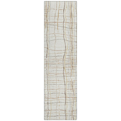 LOOMLAN Rugs Calista Ivory Washable Indoor-Outdoor Rug