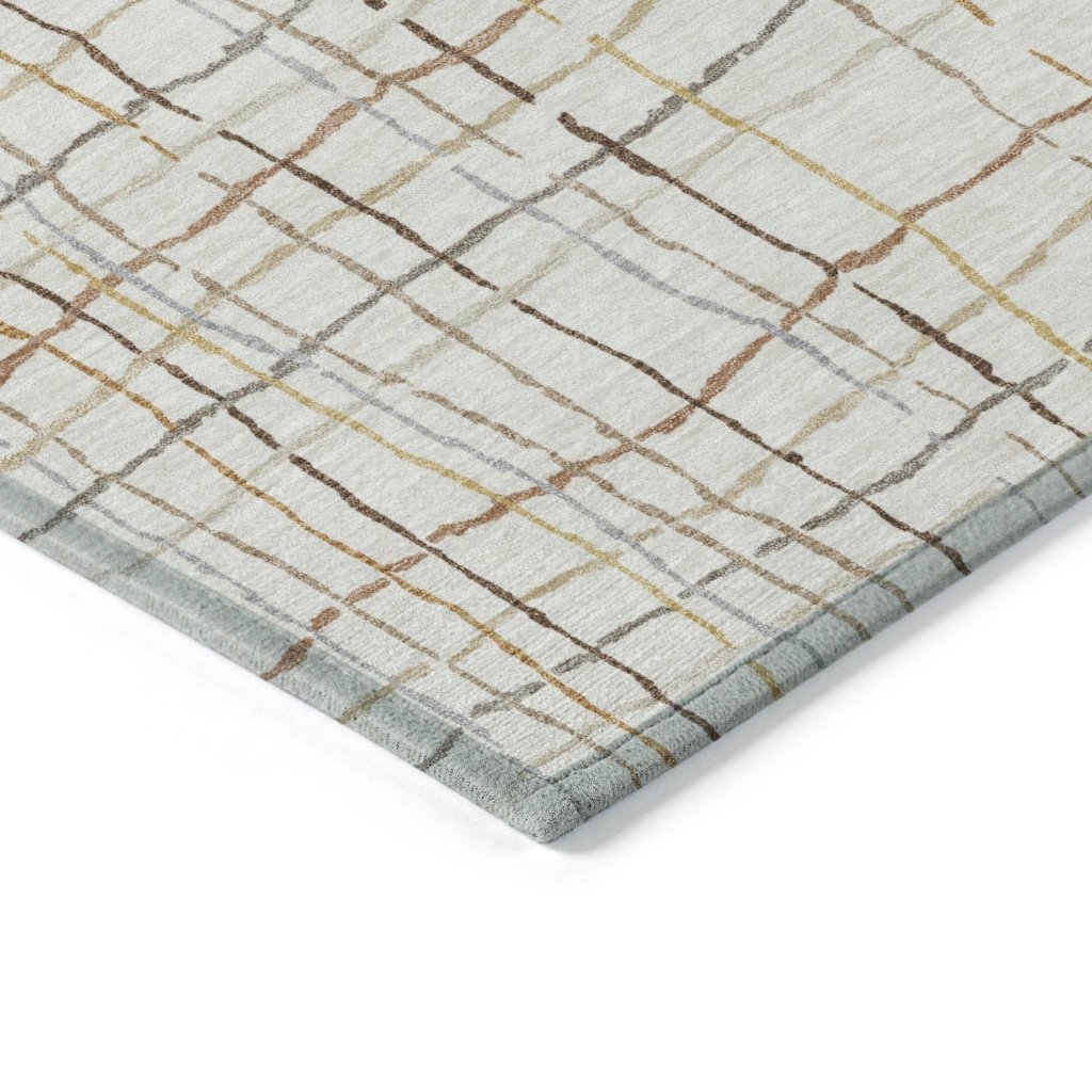 LOOMLAN Rugs Calista Ivory Washable Indoor-Outdoor Rug