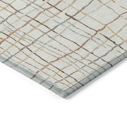 LOOMLAN Rugs Calista Ivory Washable Indoor-Outdoor Rug