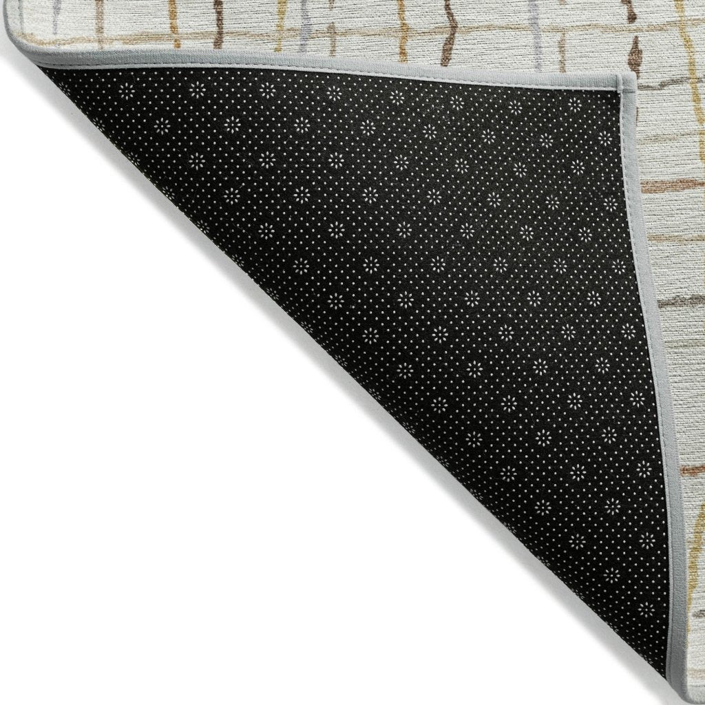 LOOMLAN Rugs Calista Ivory Washable Indoor-Outdoor Rug