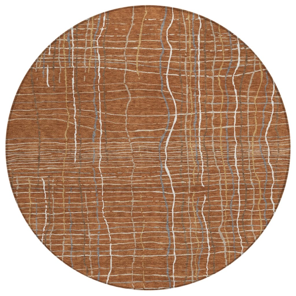 LOOMLAN Rugs Calista Orange Washable Indoor-Outdoor Rug