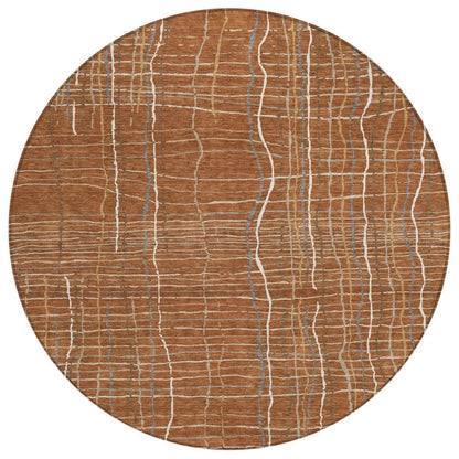 LOOMLAN Rugs Calista Orange Washable Indoor-Outdoor Rug