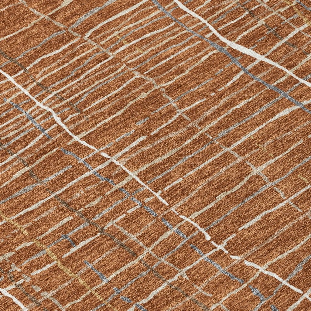 LOOMLAN Rugs Calista Orange Washable Indoor-Outdoor Rug