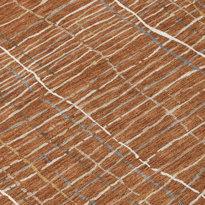 LOOMLAN Rugs Calista Orange Washable Indoor-Outdoor Rug