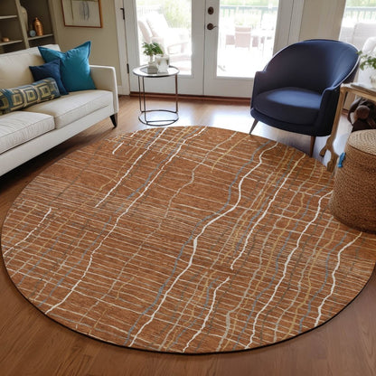 LOOMLAN Rugs Calista Orange Washable Indoor-Outdoor Rug