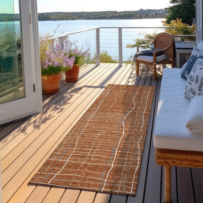 LOOMLAN Rugs Calista Orange Washable Indoor-Outdoor Rug