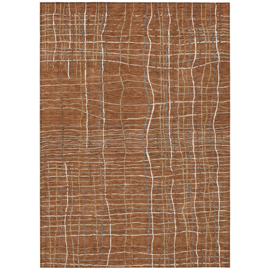 LOOMLAN Rugs Calista Orange Washable Indoor-Outdoor Rug