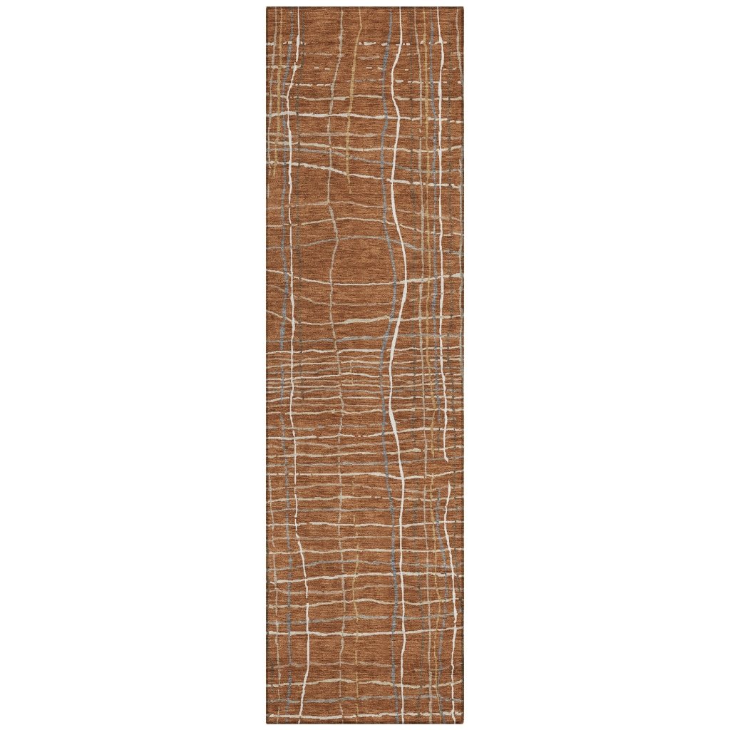 LOOMLAN Rugs Calista Orange Washable Indoor-Outdoor Rug