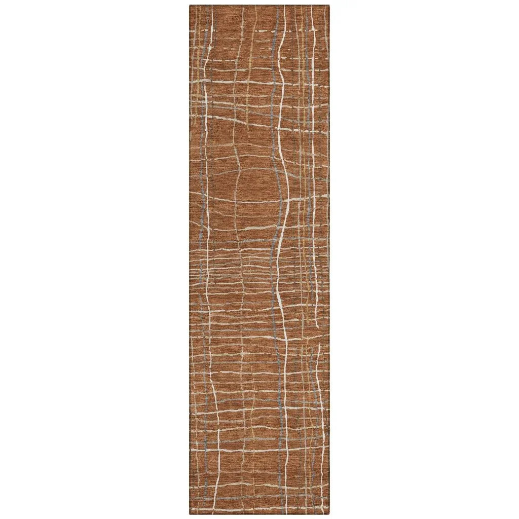 LOOMLAN Rugs Calista Orange Washable Indoor-Outdoor Rug