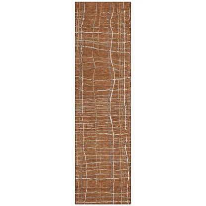 LOOMLAN Rugs Calista Orange Washable Indoor-Outdoor Rug