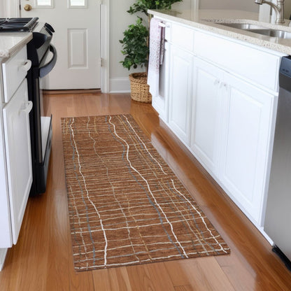 LOOMLAN Rugs Calista Orange Washable Indoor-Outdoor Rug
